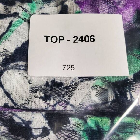 Christopher & Banks XL Purple Floral Lace Button Front Blouse Sheer Lightweight - Picture 7 of 7